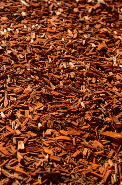 Cedar Mulch Spreading in Turlock